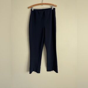 Joseph Ribkoff Dark Navy Cropped Split Hem Pull-on Dress Pants size 10 fun
